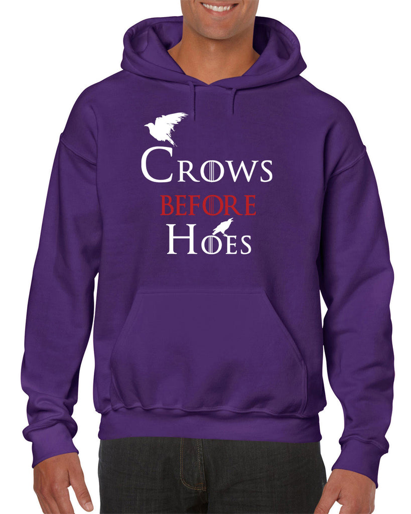 Hot Press Apparel Crows Before Hoes Mens Hoodie GOT Game Thrones TV Show The Wall Nights Watch Gift Present