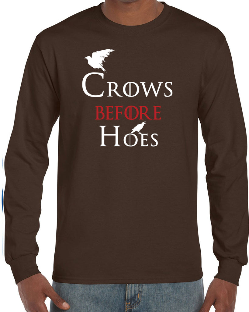 Hot Press Apparel Mens Crows Before Hoes Long Sleeve Shirt