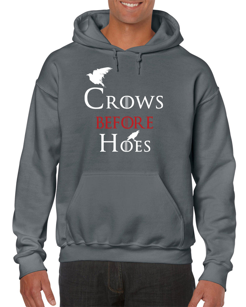 Hot Press Apparel Crows Before Hoes Mens Hoodie GOT Game Thrones TV Show The Wall Nights Watch Gift Present