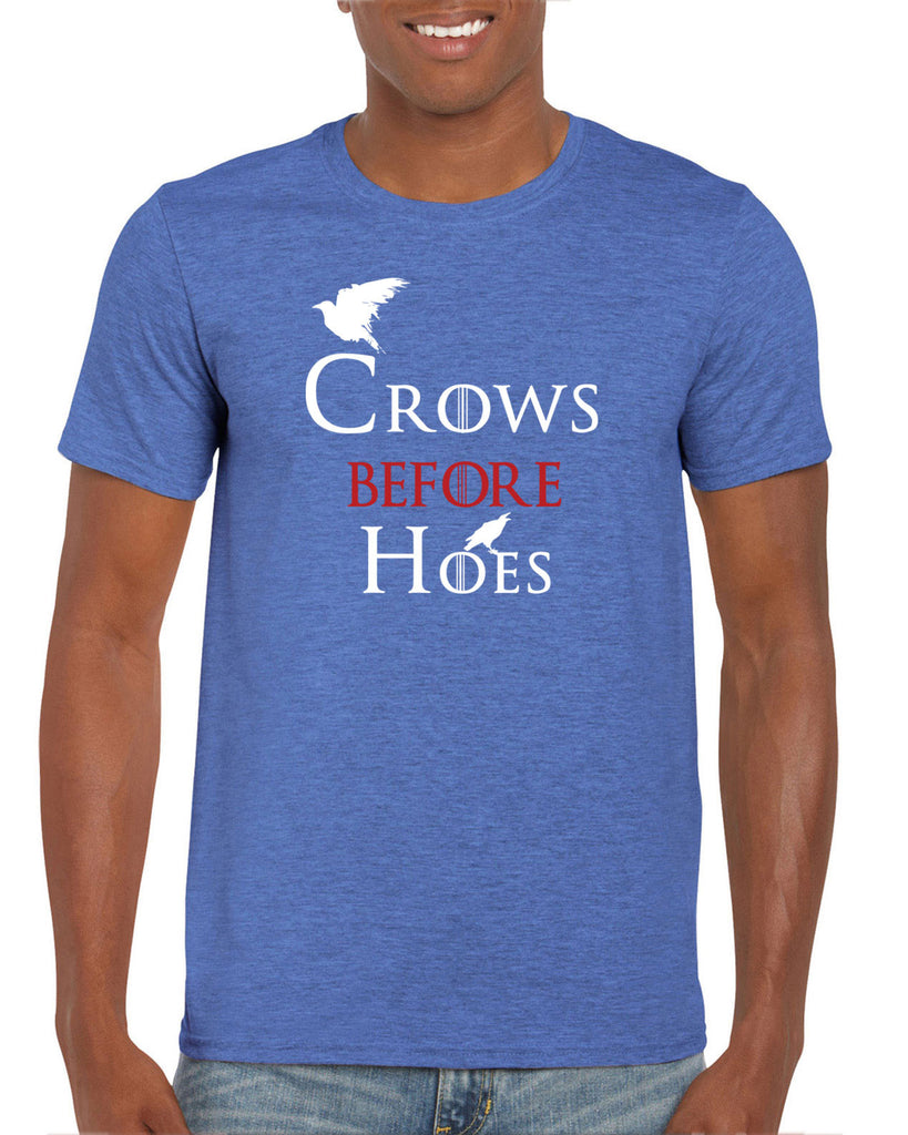 Hot Press Apparel Mens Crows Before Hoes Mens T-shirt GOT Game Thrones TV Show Gift Present