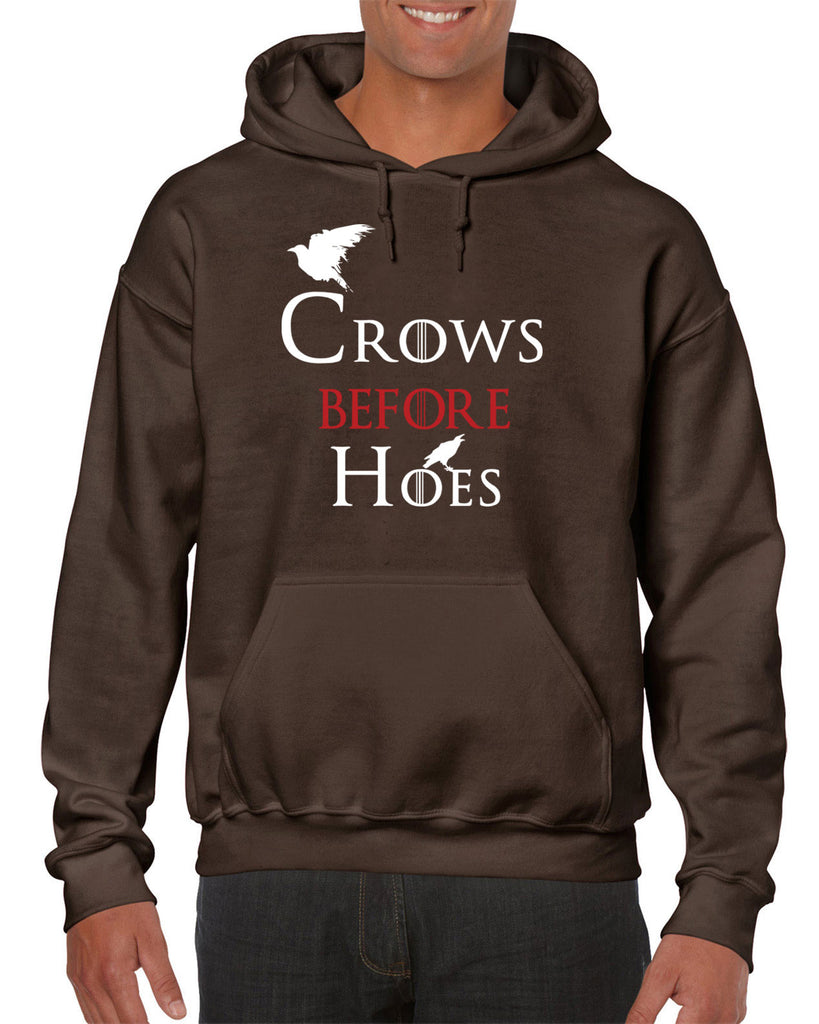 Hot Press Apparel Crows Before Hoes Mens Hoodie GOT Game Thrones TV Show The Wall Nights Watch Gift Present