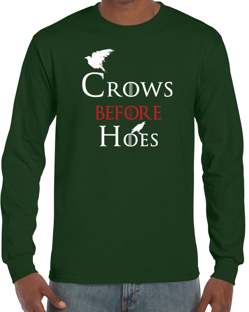 Hot Press Apparel Mens Crows Before Hoes Long Sleeve Shirt