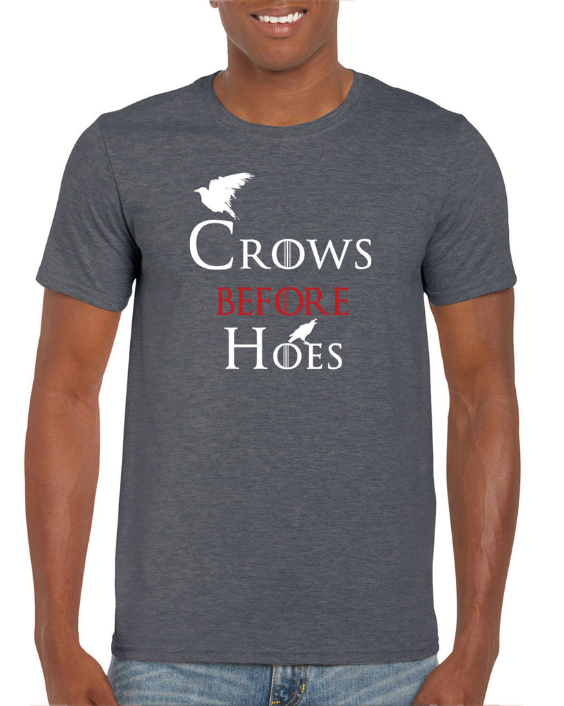 Hot Press Apparel Mens Crows Before Hoes Mens T-shirt GOT Game Thrones TV Show Gift Present