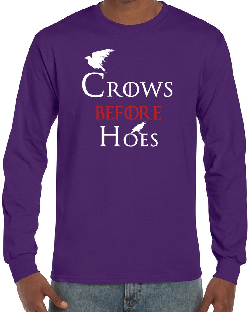 Hot Press Apparel Mens Crows Before Hoes Long Sleeve Shirt