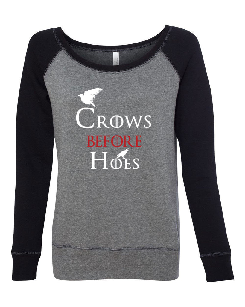 Hot Press Apparel Crows Before Hoes Womens Off the Shoulder Sweatshirt