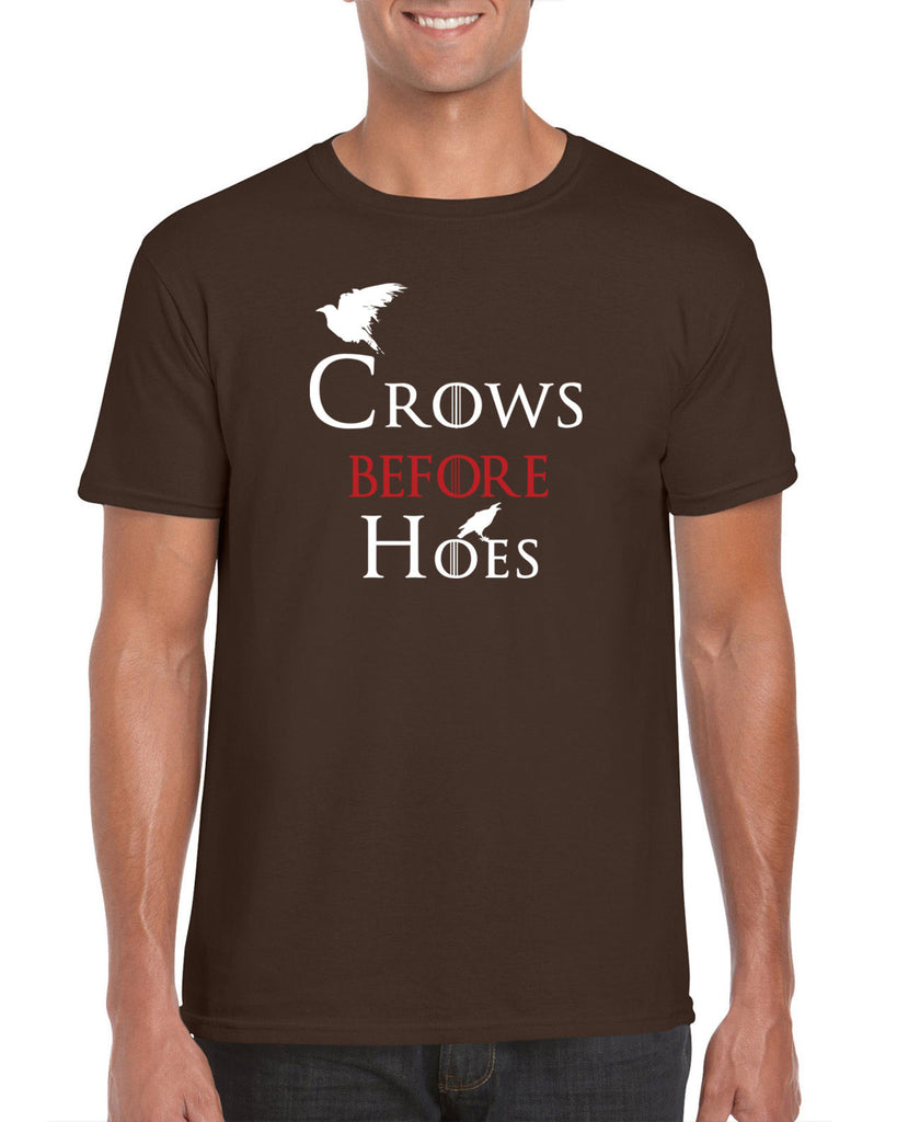 Hot Press Apparel Mens Crows Before Hoes Mens T-shirt GOT Game Thrones TV Show Gift Present