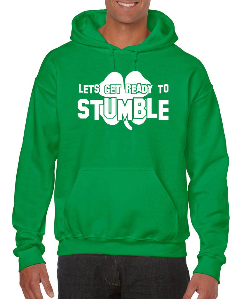Lets Get Ready to Stumble Hoodie Hooded Sweatshirt leprechaun evolution clover St. Patricks Day st. pattys day Irish Ireland ginger drunk drinking party college holiday