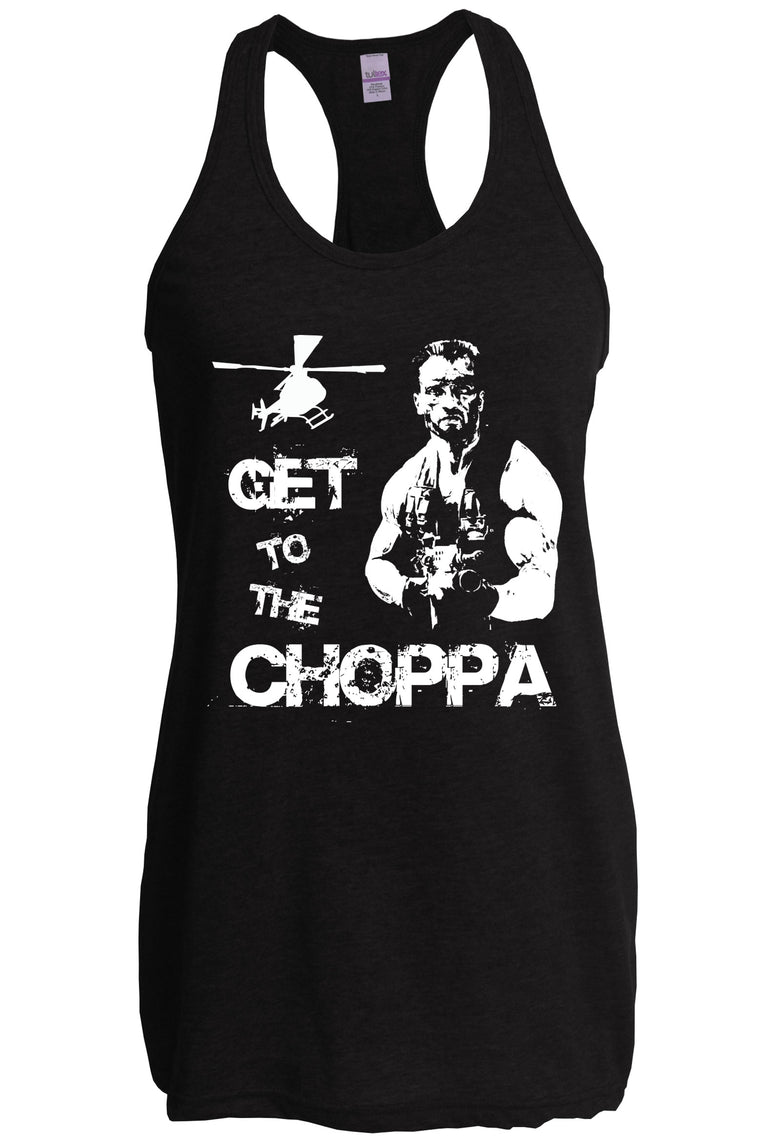 Women's Racer Back Tank Top - Get to the Choppa