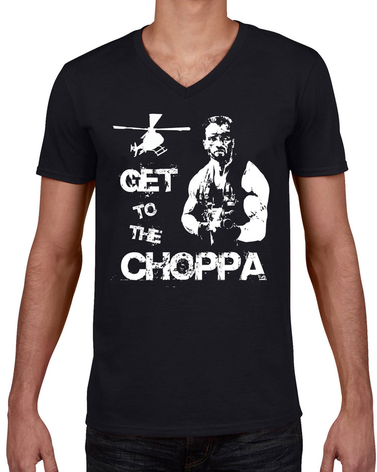 Men's Short Sleeve V-Neck T-Shirt - Get to the Choppa