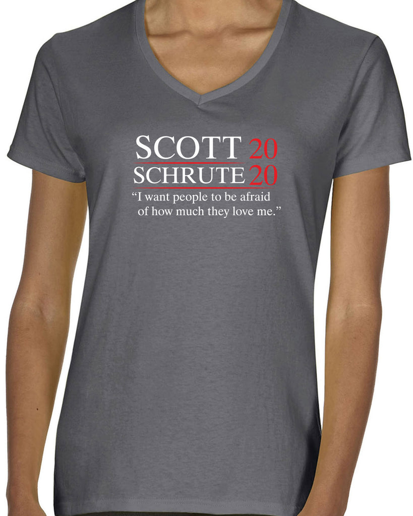 Scott Schrute 2020 Womens V-neck Shirt funny the office michael dwight campaign election president tv show