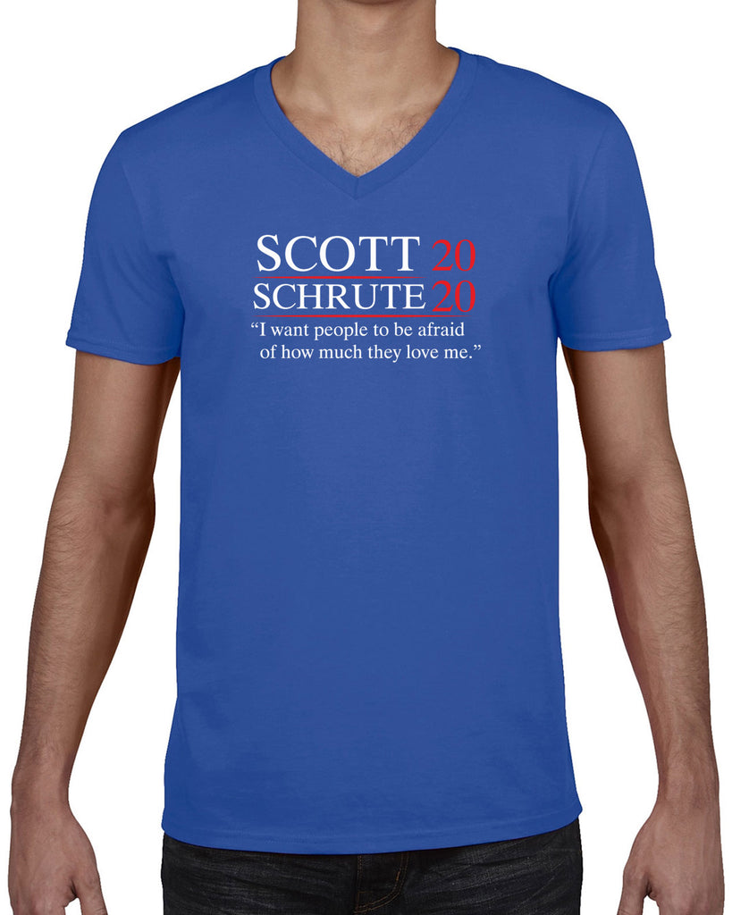 Scott Schrute 2020 Mens V-neck Shirt funny the office michael dwight campaign election president tv show