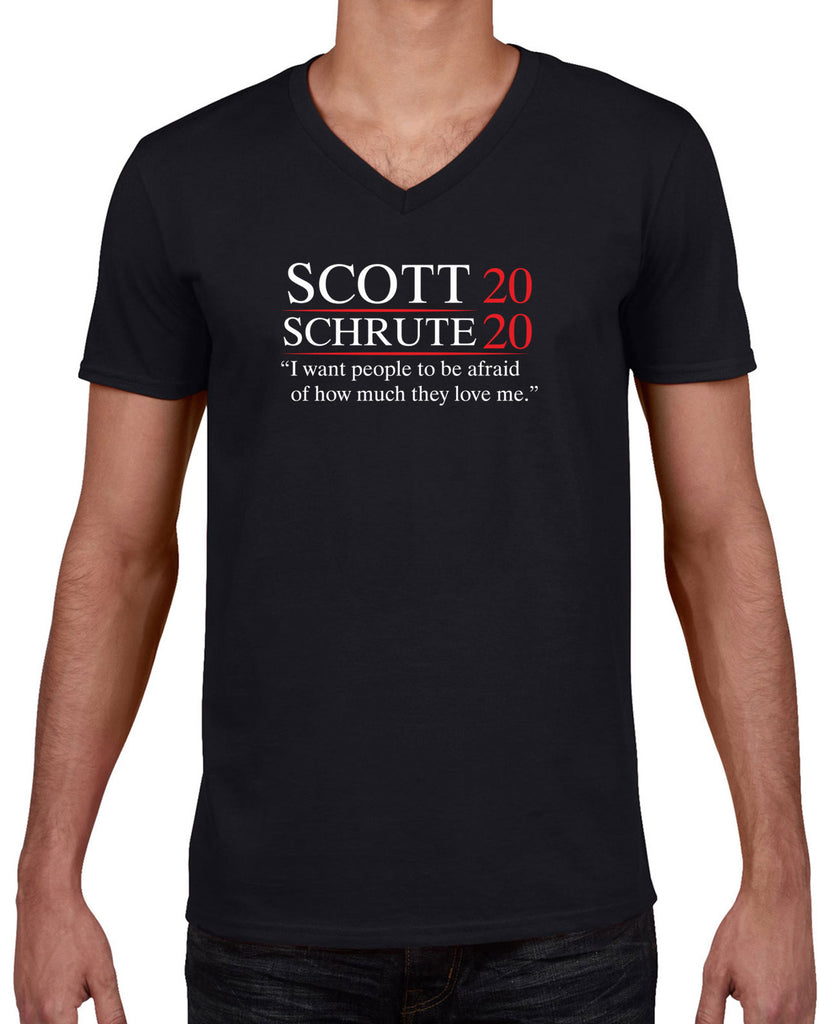 Scott Schrute 2020 Mens V-neck Shirt funny the office michael dwight campaign election president tv show