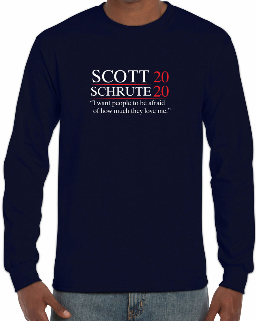 Scott Schrute 2020 Long Sleeve Shirt funny the office michael dwight campaign election president tv show