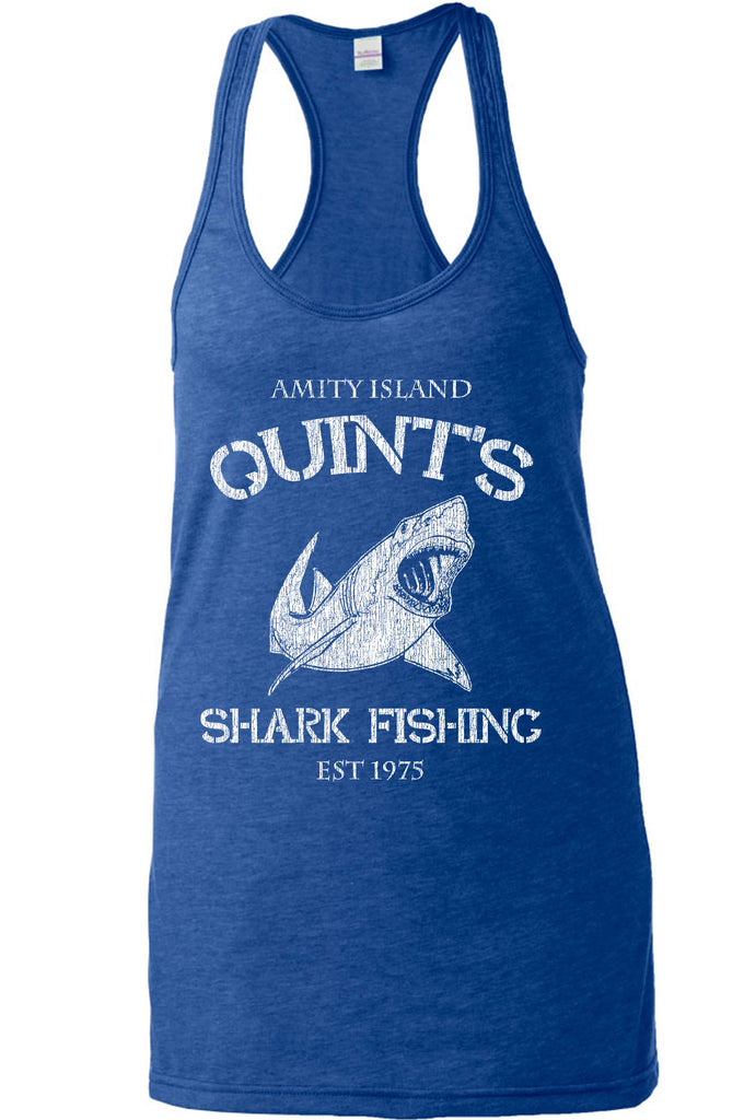 Hot Press Apparel Racerback Tank Top racer back womens long sleeve sweatshirt comfy Quint's Shark fishing great white Jaws 70s movie scary Amity Island costume
