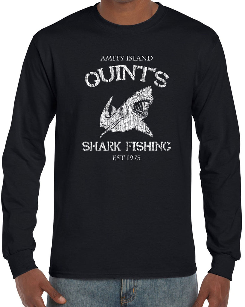 Hot Press Apparel Long Sleeve Shirt comfy Quint's Shark fishing great white Jaws 70s movie scary Amity Island costume