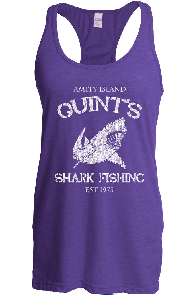 Hot Press Apparel Racerback Tank Top racer back womens long sleeve sweatshirt comfy Quint's Shark fishing great white Jaws 70s movie scary Amity Island costume