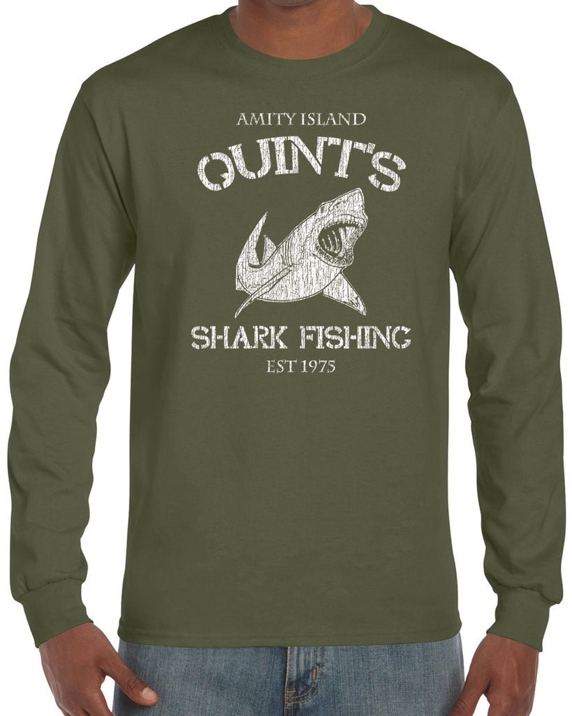 Hot Press Apparel Long Sleeve Shirt comfy Quint's Shark fishing great white Jaws 70s movie scary Amity Island costume