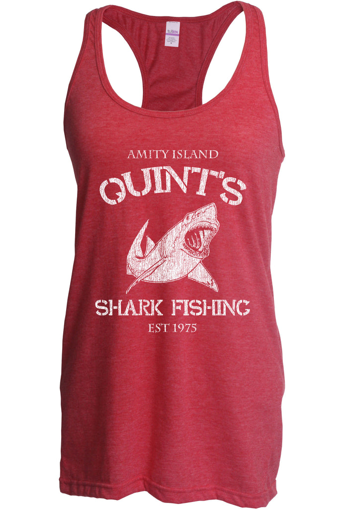 Hot Press Apparel Racerback Tank Top racer back womens long sleeve sweatshirt comfy Quint's Shark fishing great white Jaws 70s movie scary Amity Island costume
