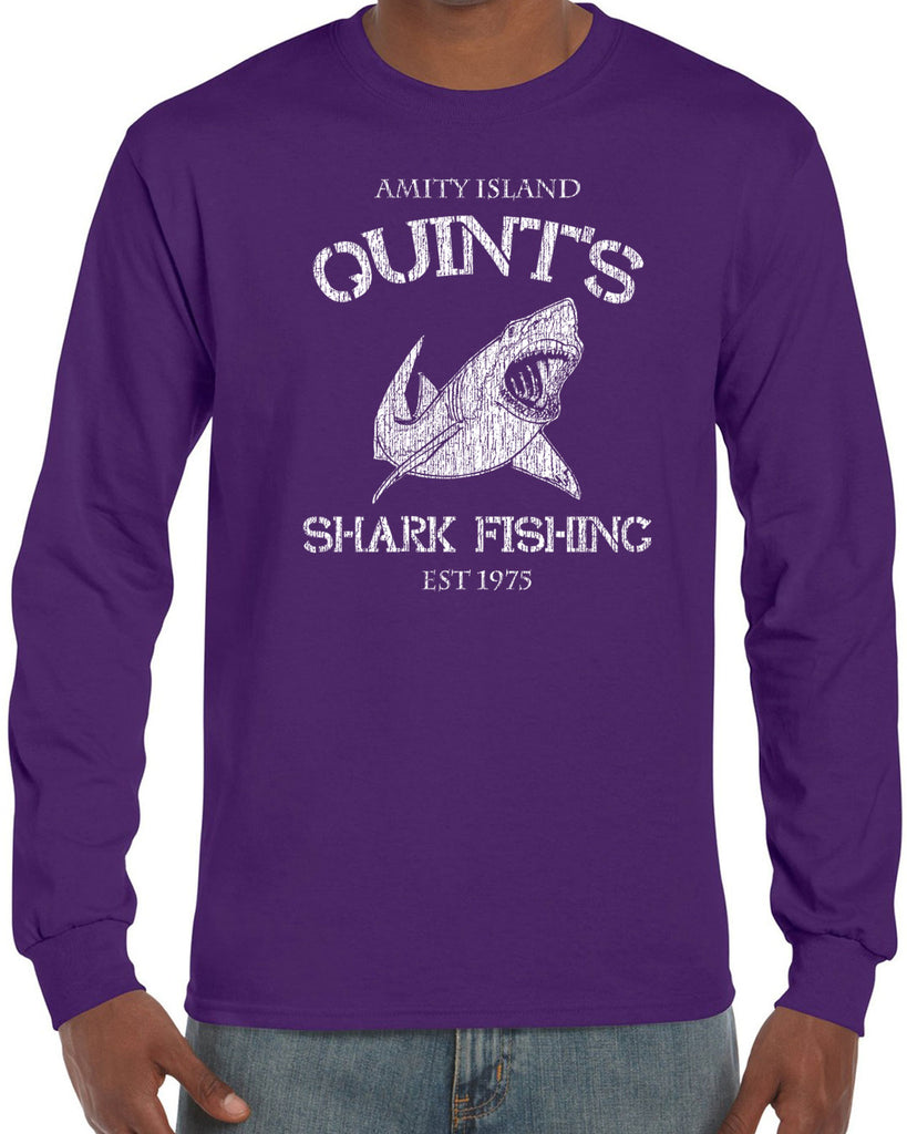 Hot Press Apparel Long Sleeve Shirt comfy Quint's Shark fishing great white Jaws 70s movie scary Amity Island costume