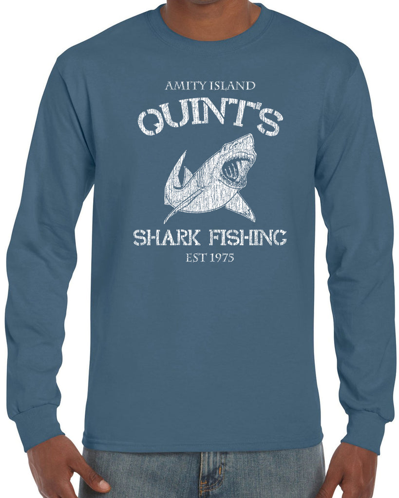 Hot Press Apparel Long Sleeve Shirt comfy Quint's Shark fishing great white Jaws 70s movie scary Amity Island costume