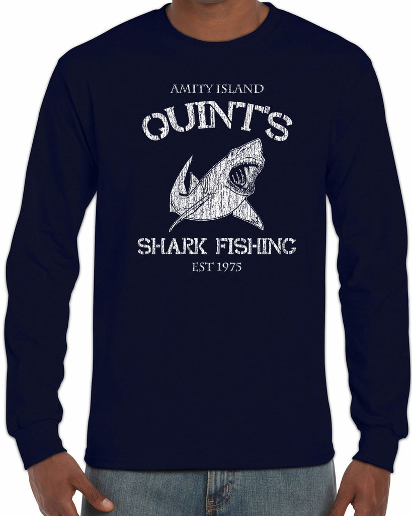 Hot Press Apparel Long Sleeve Shirt comfy Quint's Shark fishing great white Jaws 70s movie scary Amity Island costume