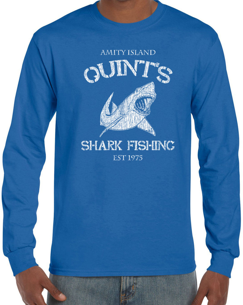 Hot Press Apparel Long Sleeve Shirt comfy Quint's Shark fishing great white Jaws 70s movie scary Amity Island costume