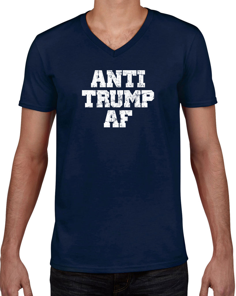 Anti Trump AF Mens V-neck Shirt democrat liberal progressive not my president campaign election politics