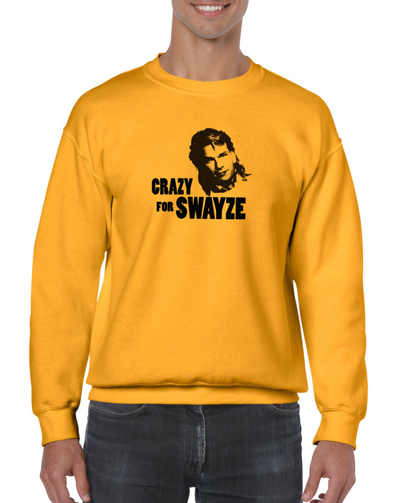 Crazy for Swayze Crew Sweatshirt funny actor 80s movie icon patrick swayze Edit alt text