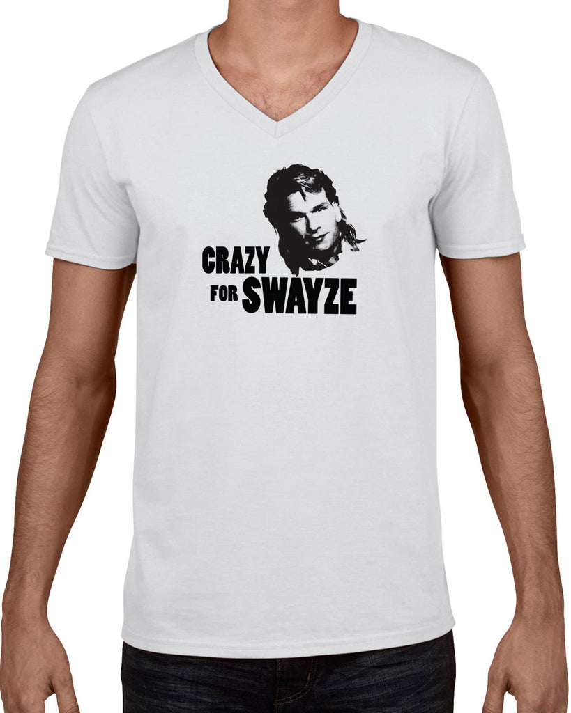Crazy for Swayze Mens V-neck T-shirt funny actor 80s movie icon patrick swayze