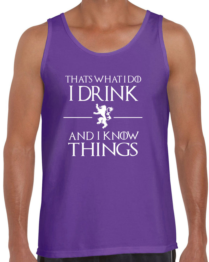 I Drink and I know Things Tank Top funny Tyrion Lannister quote Game of Thrones Kings Landing Westeros tv show