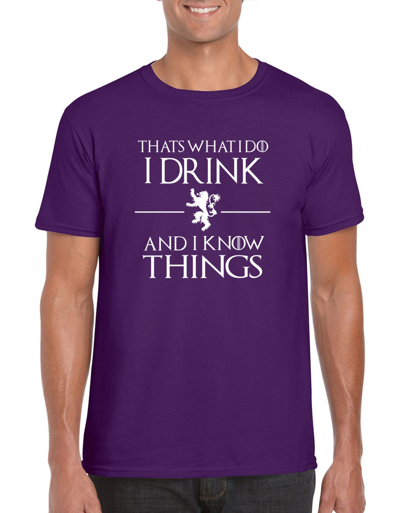 I Drink and I know Things mens T-shirt funny Tyrion Lannister quote Game of Thrones Kings Landing Westeros tv show