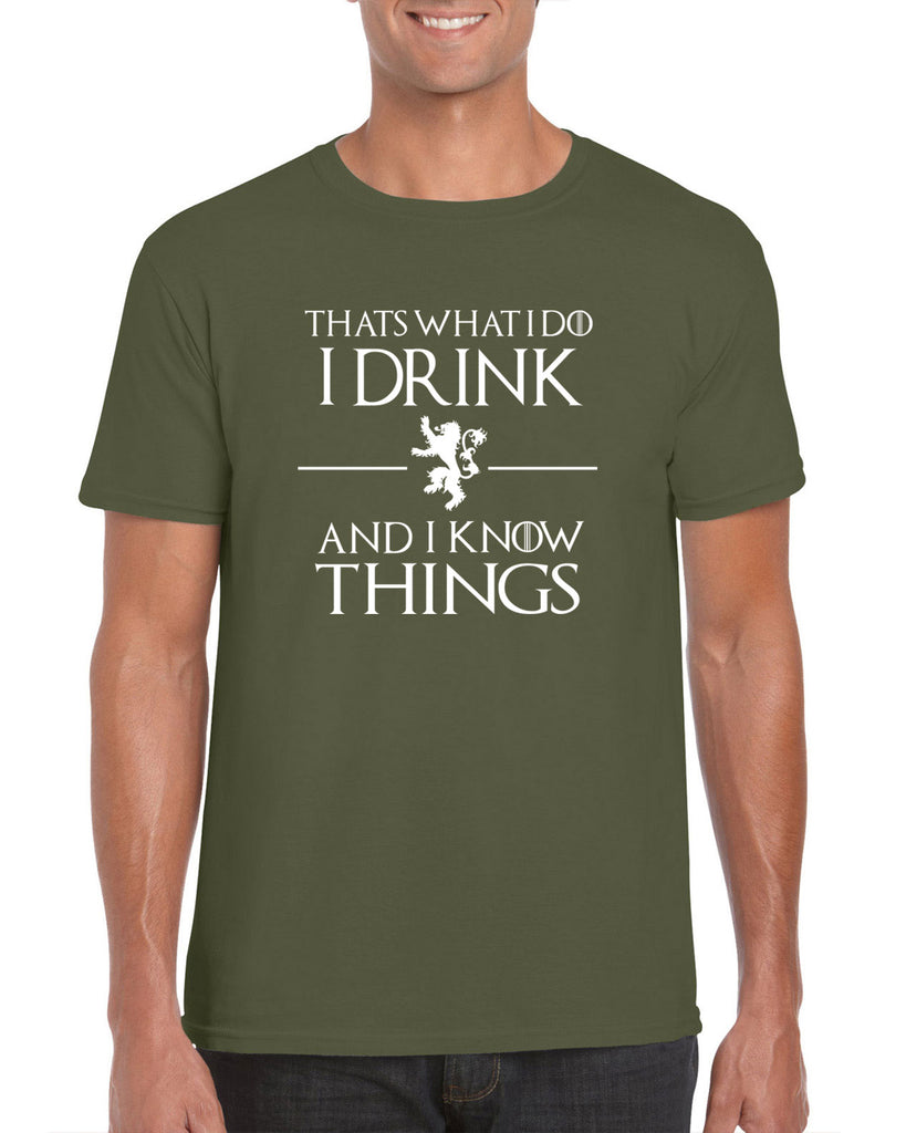 I Drink and I know Things mens T-shirt funny Tyrion Lannister quote Game of Thrones Kings Landing Westeros tv show