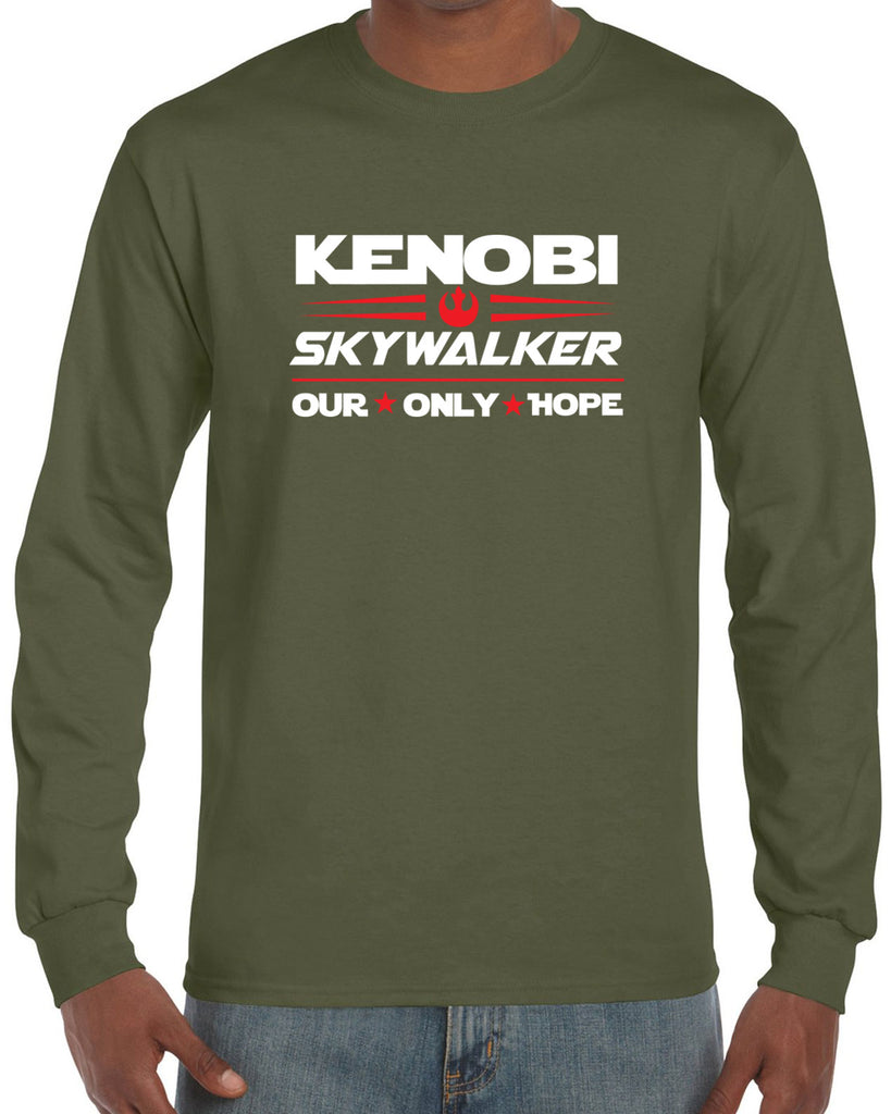 Kenobi Skywalker 2020 Long Sleeve Shirt luke obi wan star wars president campaign election only hope jedi 80s movie
