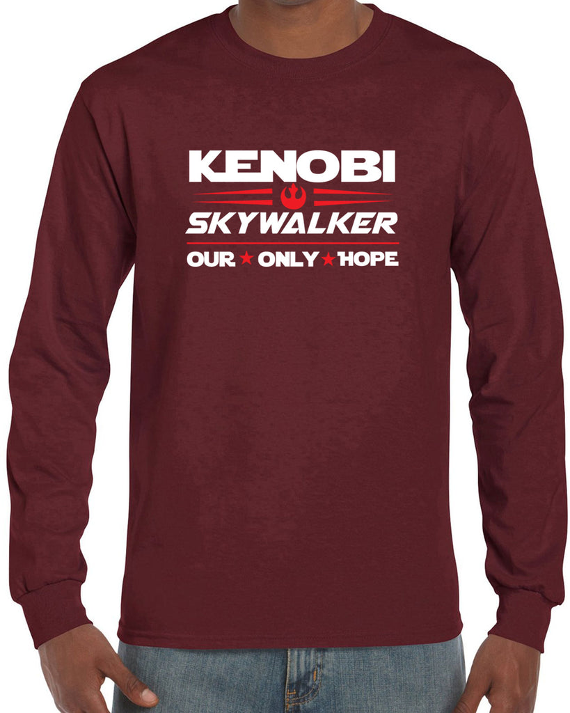 Kenobi Skywalker 2020 Long Sleeve Shirt luke obi wan star wars president campaign election only hope jedi 80s movie