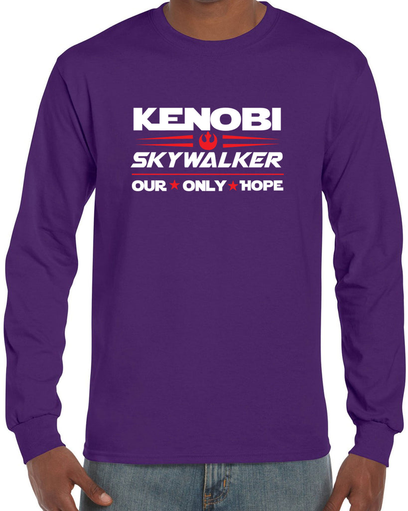 Kenobi Skywalker 2020 Long Sleeve Shirt luke obi wan star wars president campaign election only hope jedi 80s movie