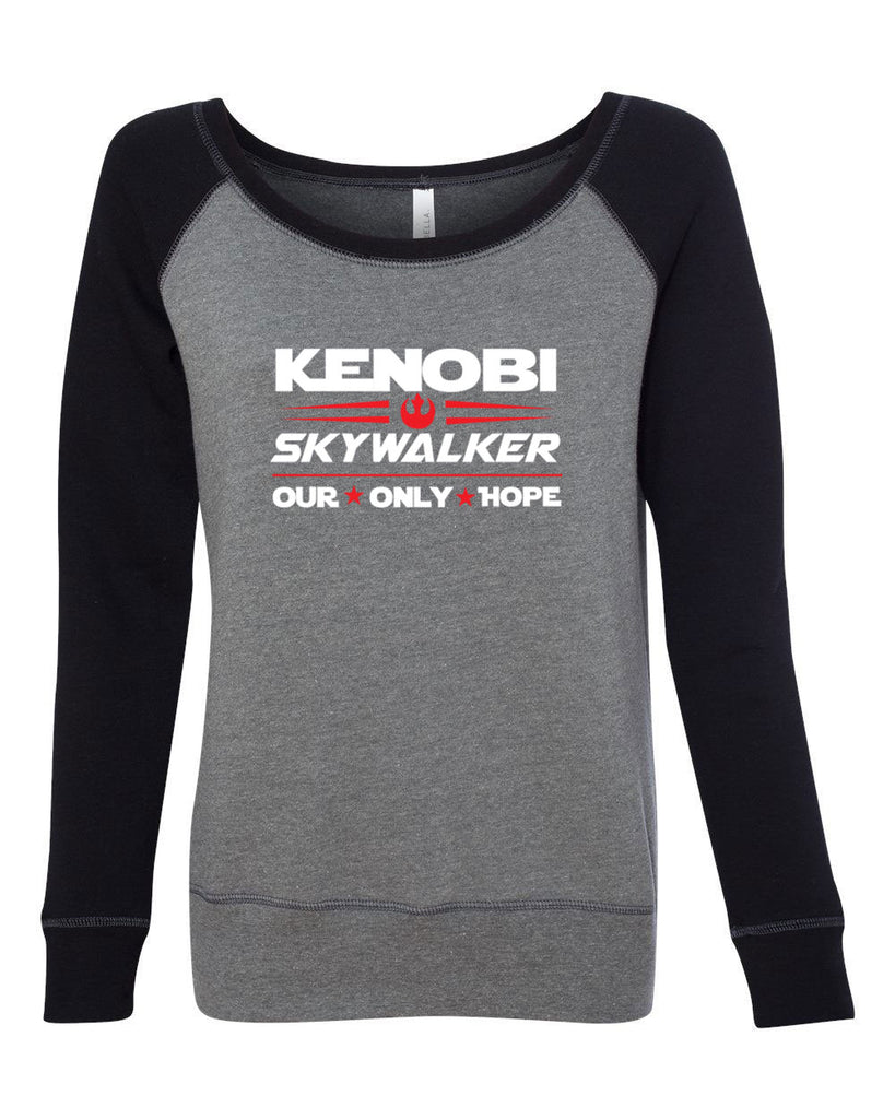 Kenobi Skywalker 2020 Womens Off the Shoulder Crew Sweatshirt luke obi wan star wars president campaign election only hope jedi 80s movie