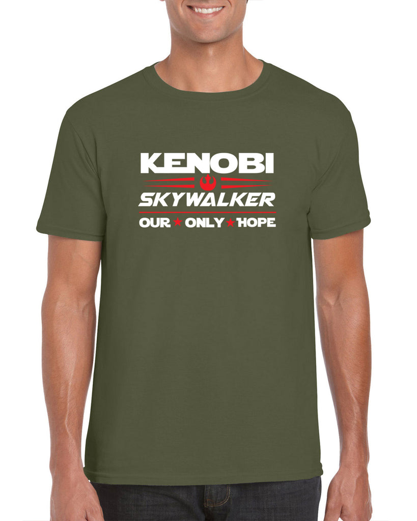 Kenobi Skywalker 2020 Mens T-Shirt luke obi wan star wars president campaign election only hope jedi 80s movie