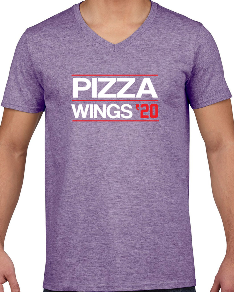 Pizza Wings 2020 Mens V-neck Shirt food snacks sports party election campaign president