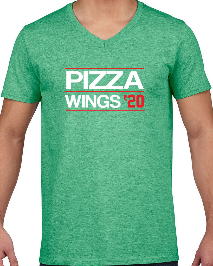 Pizza Wings 2020 Mens V-neck Shirt food snacks sports party election campaign president