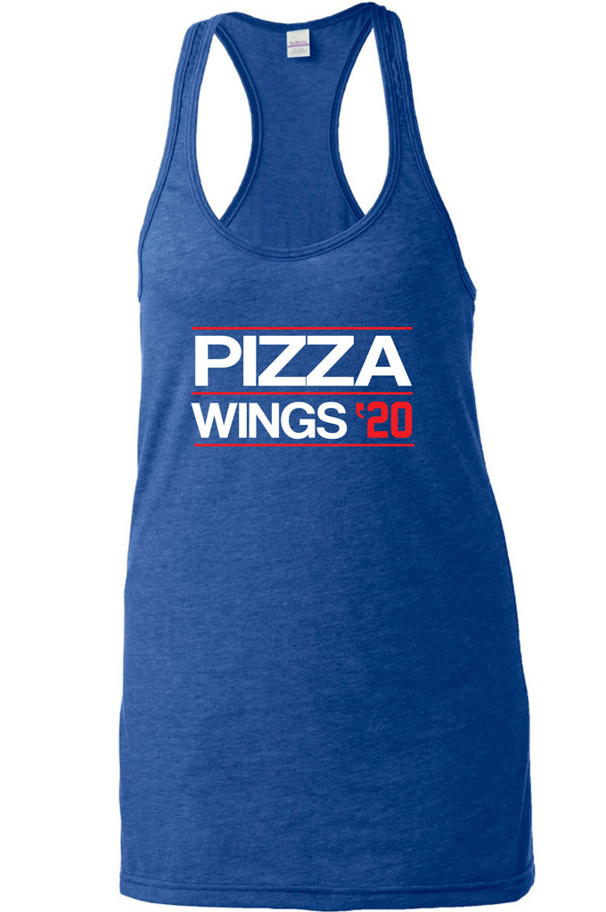 Pizza Wings 2020 Racer Back Tank Top racerback food snacks sports party election campaign president