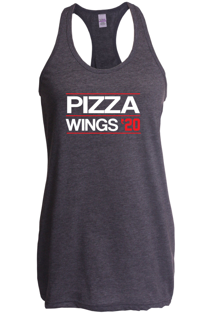 Pizza Wings 2020 Racer Back Tank Top racerback food snacks sports party election campaign president