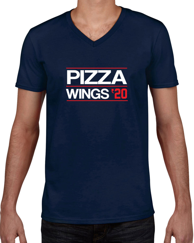 Pizza Wings 2020 Mens V-neck Shirt food snacks sports party election campaign president