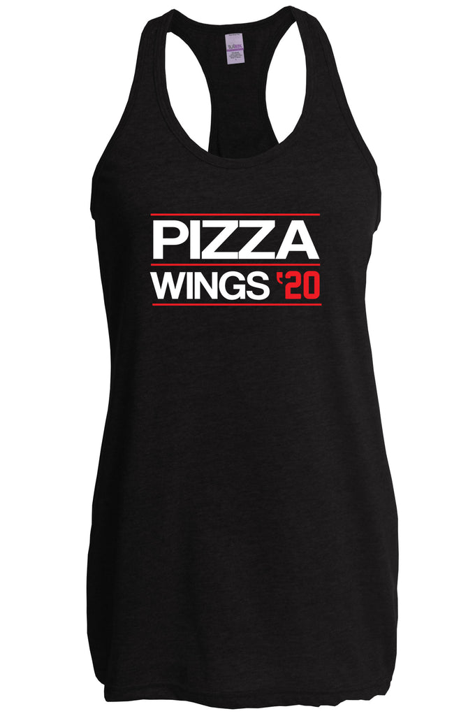 Pizza Wings 2020 Racer Back Tank Top racerback food snacks sports party election campaign president