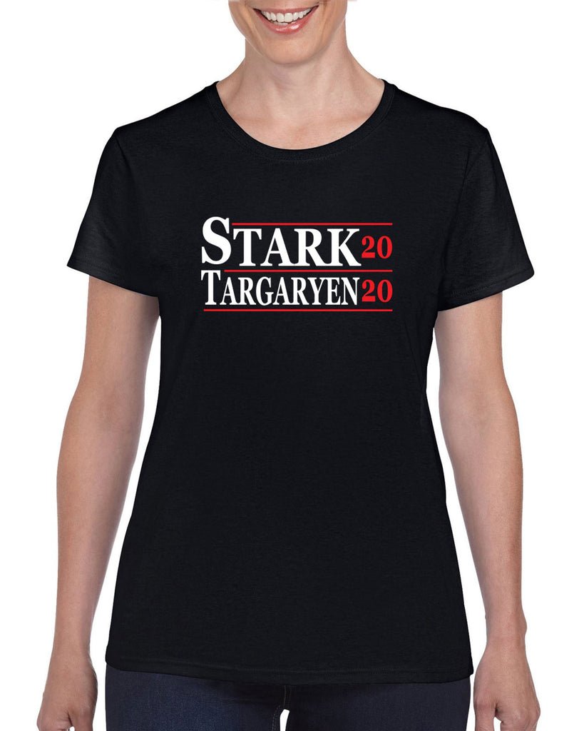 Stark Targaryen 2020 Womens T-shirt game of thrones dragons dire wolf tv show kings landing winterfell president campaign