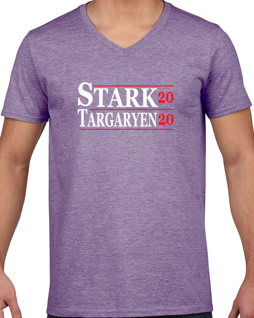Men's Short Sleeve V-Neck T-Shirt - Stark Targaryen 2020