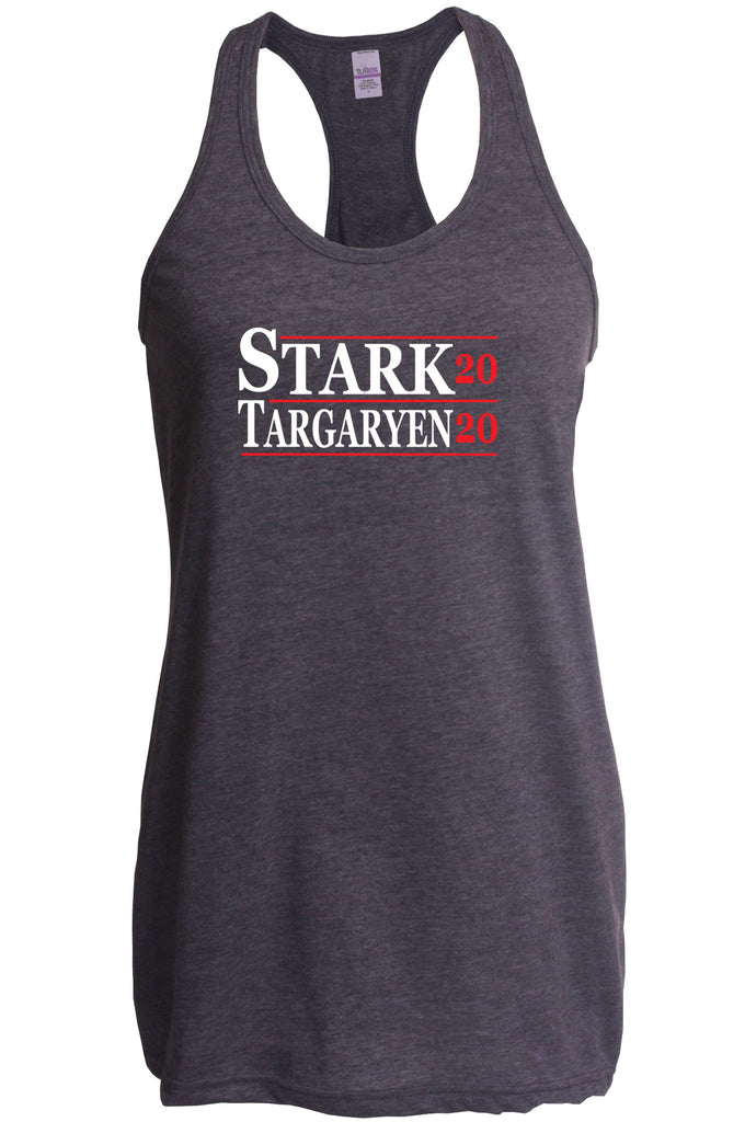 Stark Targaryen 2020 Racer Back Tank Top racerback game of thrones dragons dire wolf tv show kings landing winterfell president campaign