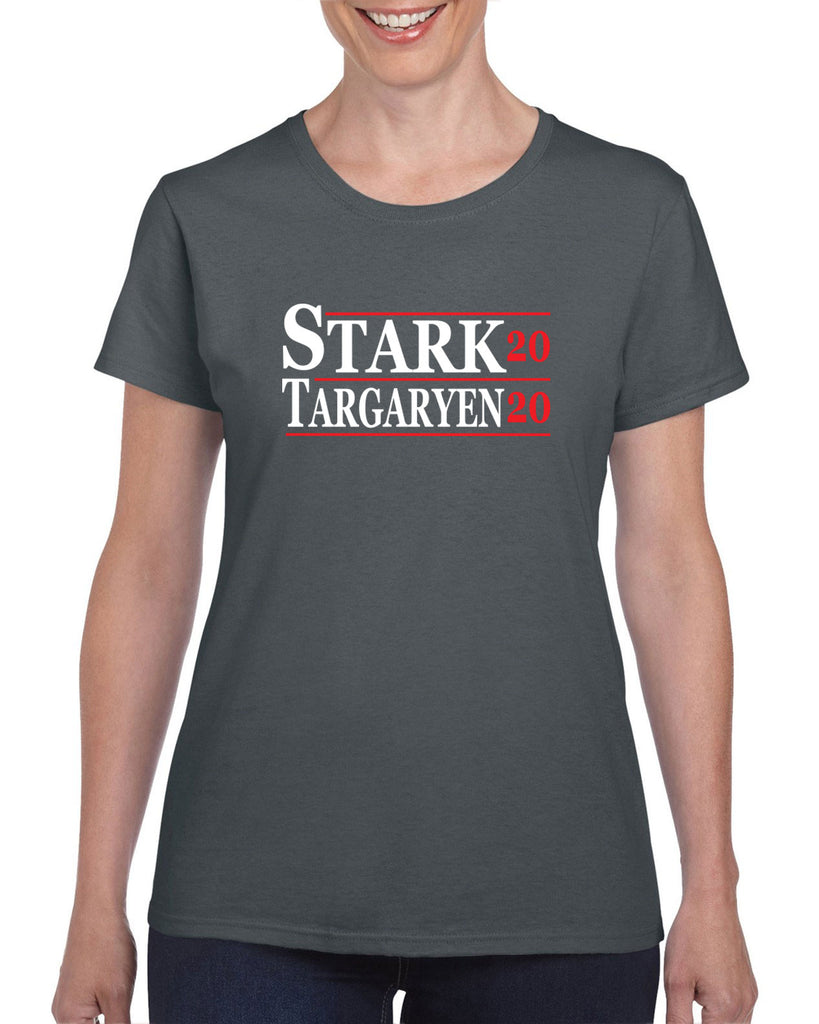 Stark Targaryen 2020 Womens T-shirt game of thrones dragons dire wolf tv show kings landing winterfell president campaign