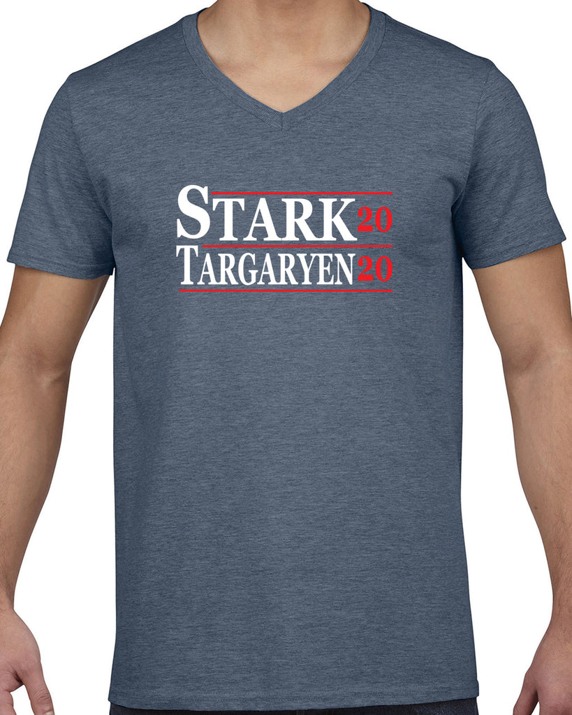 Men's Short Sleeve V-Neck T-Shirt - Stark Targaryen 2020