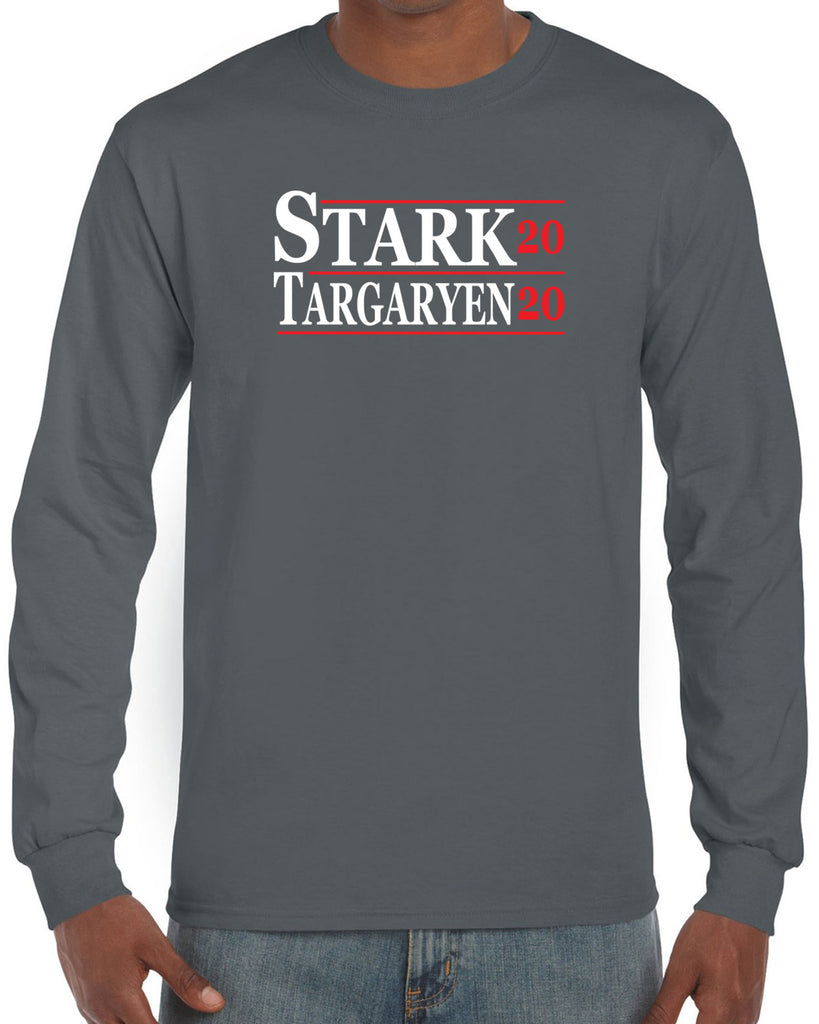 Stark Targaryen 2020 Long Sleeve Shirt game of thrones dragons dire wolf tv show kings landing winterfell president campaign