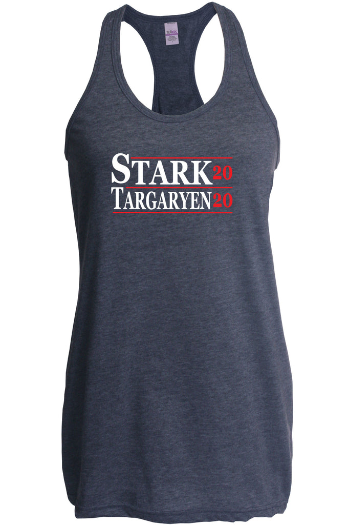 Stark Targaryen 2020 Racer Back Tank Top racerback game of thrones dragons dire wolf tv show kings landing winterfell president campaign